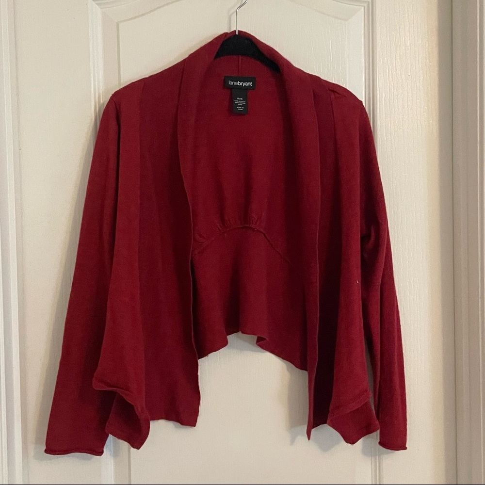 Red Lane Bryant open crop cardigan